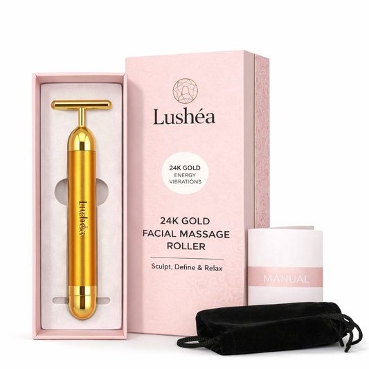 ✨ Lushéa 24K Gold Facial Sculpting Tool – Visible Glow & Lift at Home